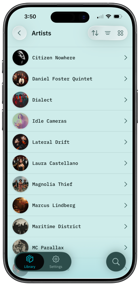 BitDek genre browser for filtering music library